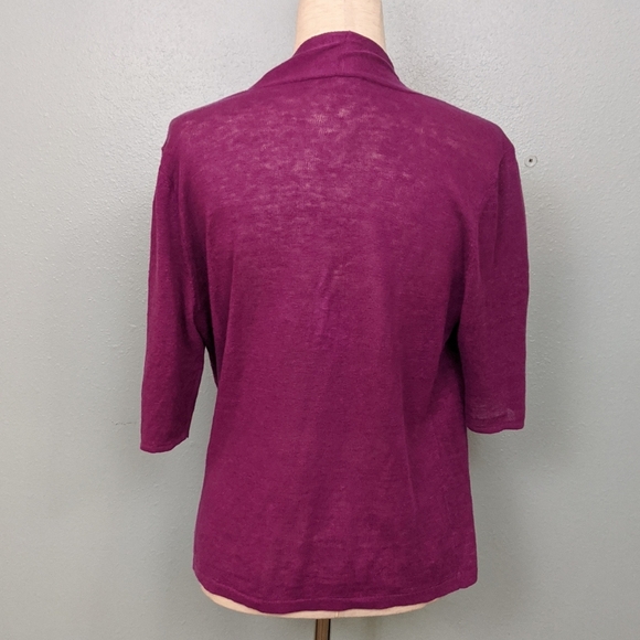 Eileen Fisher short sleeve open cardigan M - Picture 3 of 4
